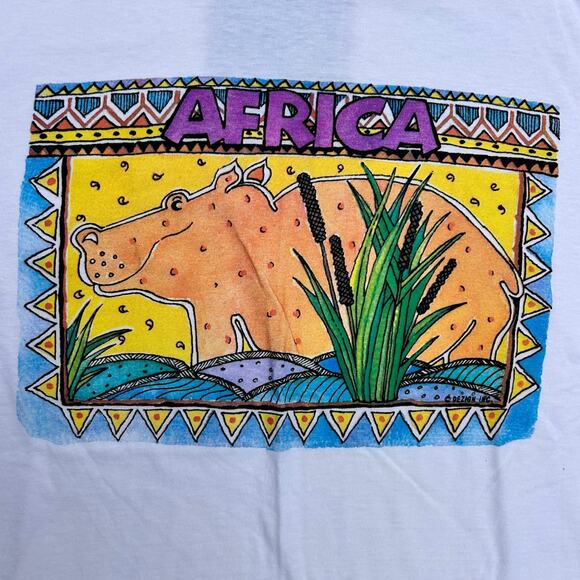 Vintage Other - Vintage Y2K Environment 2000 Single Stitch T-Shirt Africa Hippo NWT size Large